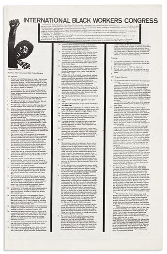 (BLACK POWER.) International Black Workers Congress draft proposal for a manifesto.